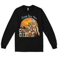 Black long live the cowgirls Long Sleeve Tee - NancyCooperArtShop