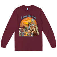 Burgundy long live the cowgirls Long Sleeve Tee - NancyCooperArtShop