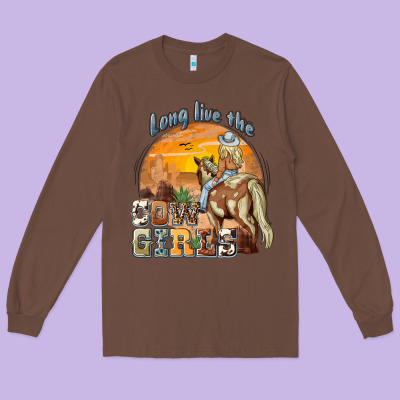 Long Live The Cowgirls Long Sleeve Tee Designed By Nancycooperartshop