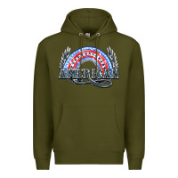 Army Green American rainbow Premium Hoodie - HowdyJamesFarm