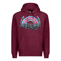 Burgundy American rainbow Premium Hoodie - HowdyJamesFarm
