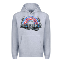Heather Grey American rainbow Premium Hoodie - HowdyJamesFarm