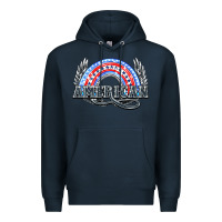 Navy American rainbow Premium Hoodie - HowdyJamesFarm