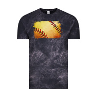 Cloud Black softball brushstroke Vintage Tee - Jasminsmagicworld
