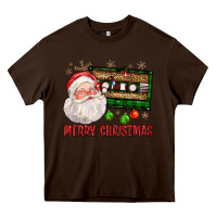 Chocolate Brown Merry christmas santa cassette Heavy Core Tee - FaDigitalArtStudio