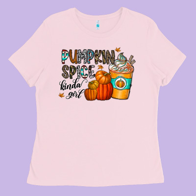 Pumpkin Spice Kinda Girl Ladies Tee Designed By Cowhidedigitalart