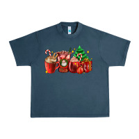 Midnight Navy Christmas coffee cups with gift and Christmas tree Urban Heavy Tee - AdoDesignShop