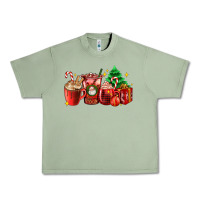 Oil Green Christmas coffee cups with gift and Christmas tree Urban Heavy Tee - AdoDesignShop