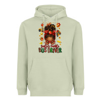 Matcha santas favorite school bus driver afro messy bun Heavyweight Hoodie - texasbilliewilder
