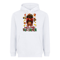 White santas favorite school bus driver afro messy bun Heavyweight Hoodie - texasbilliewilder