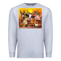 Heather Grey farm animal Premium Sweatshirt - TumblerDesignByShophia