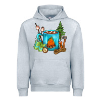 Heather Grey Camping Coffee Urban Hoodie - FaDigitalArtStudio
