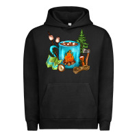 Pigment Black Camping Coffee Urban Hoodie - FaDigitalArtStudio