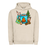 Pigment French Oak Camping Coffee Urban Hoodie - FaDigitalArtStudio