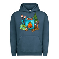 Pigment Midnight Navy Camping Coffee Urban Hoodie - FaDigitalArtStudio