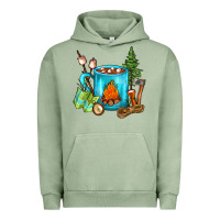 Pigment Oil Green Camping Coffee Urban Hoodie - FaDigitalArtStudio