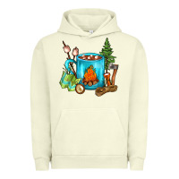 Pigment Pistachio Camping Coffee Urban Hoodie - FaDigitalArtStudio