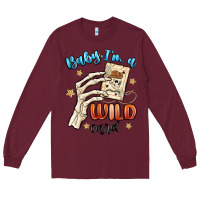 Burgundy baby im a wild card Long Sleeve Tee - MaliasSmallBusiness