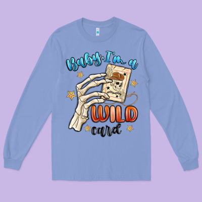 Baby Im A Wild Card Long Sleeve Tee Designed By Maliassmallbusiness