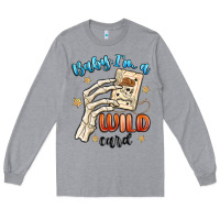 Heather Grey baby im a wild card Long Sleeve Tee - MaliasSmallBusiness