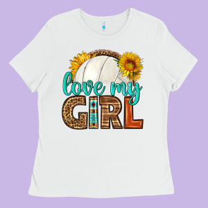 Love My Girl Volleyball Ladies Tee Designed By Hra Design Shop