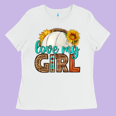 Love My Girl Volleyball Ladies Tee Designed By Hra Design Shop