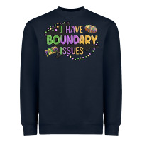 Navy ı have boundary ıssues Heavyweight Sweatshirt - MaliasSmallBusiness