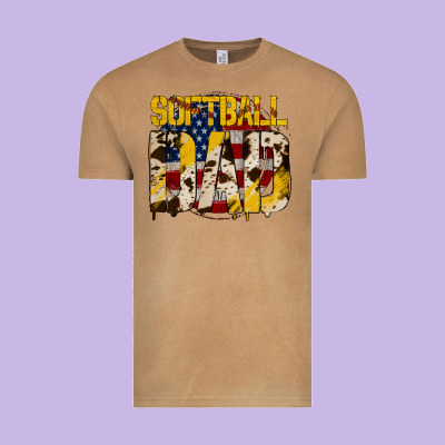 Softball Dad Vintage Tee Designed By Jasminsmagicworld