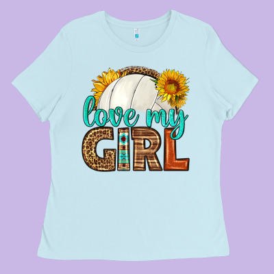 Love My Girl Volleyball Ladies Tee Designed By Hra Design Shop