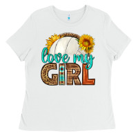 White love my girl volleyball Ladies Tee - HRA Design Shop