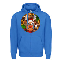 True Royal cute reindeer head Christmas Zipper Hoodie - Jasminsmagicworld