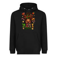 Black mimi claus afro messy bun Heavyweight Hoodie - texasbilliewilder