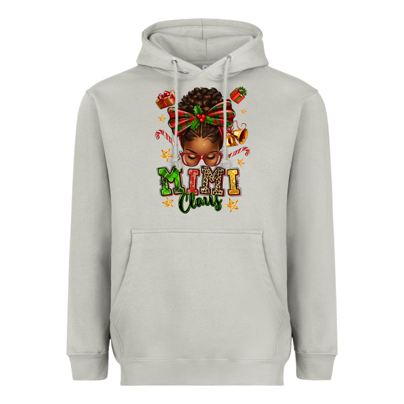 Mimi Claus Afro Messy Bun Heavyweight Hoodie by texasbilliewilder | Teevron
