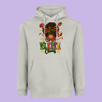 Mimi Claus Afro Messy Bun Heavyweight Hoodie Designed By Texasbilliewilder