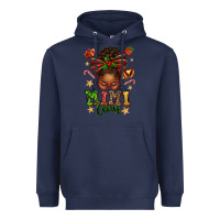 Navy mimi claus afro messy bun Heavyweight Hoodie - texasbilliewilder
