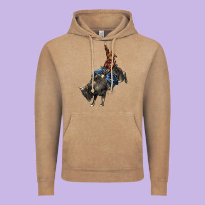 Western Rodeo Bullfighter Vintage Hoodie Designed By Barkaloodesign