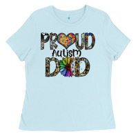 Baby Blue proud autism dad Ladies Tee - SublimationCraftShop