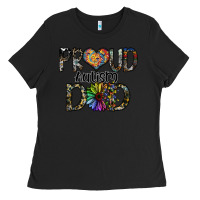 Black proud autism dad Ladies Tee - SublimationCraftShop