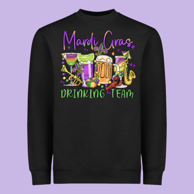Mardi Gras Drinking Team Heavyweight Sweatshirt Designed By Maliassmallbusiness