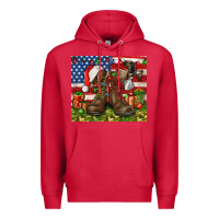 Cardinal Army Veteran Boots Christmas Tumbler 4th of july Premium Hoodie - HowdyJamesFarm