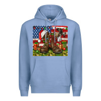 Colony Blue Army Veteran Boots Christmas Tumbler 4th of july Premium Hoodie - HowdyJamesFarm