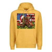 Mustard Army Veteran Boots Christmas Tumbler 4th of july Premium Hoodie - HowdyJamesFarm