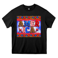 Black america thunderbolt Heavy Core Tee - HRA Design Shop