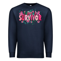 Navy I am a survivor Cancere Awareness Premium Sweatshirt - HowdyJamesFarm