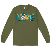 Army Green love winter gnome Long Sleeve Tee - NancyCooperArtShop
