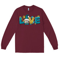 Burgundy love winter gnome Long Sleeve Tee - NancyCooperArtShop