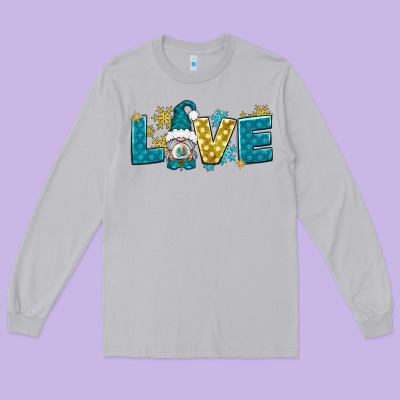 Love Winter Gnome Long Sleeve Tee Designed By Nancycooperartshop