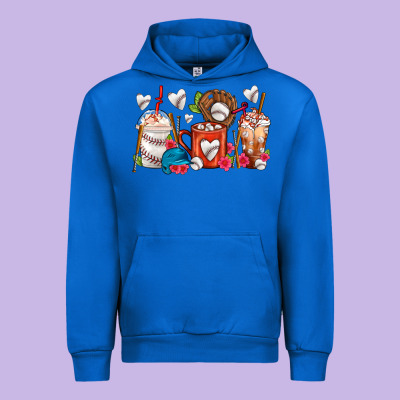 Baseball Coffee Cups Urban Hoodie Designed By Fadigitalartstudio