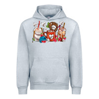 Heather Grey Baseball Coffee Cups Urban Hoodie - FaDigitalArtStudio