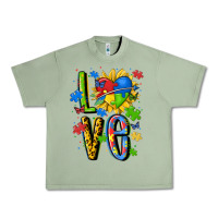Oil Green autism love Urban Heavy Tee - MaliasSmallBusiness